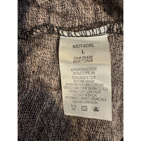 Miss Me Embellished Cross Lace Long Sleeve Heather Gray Top Large - Picture 5 of 5